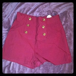 High Wasted Red Shorts